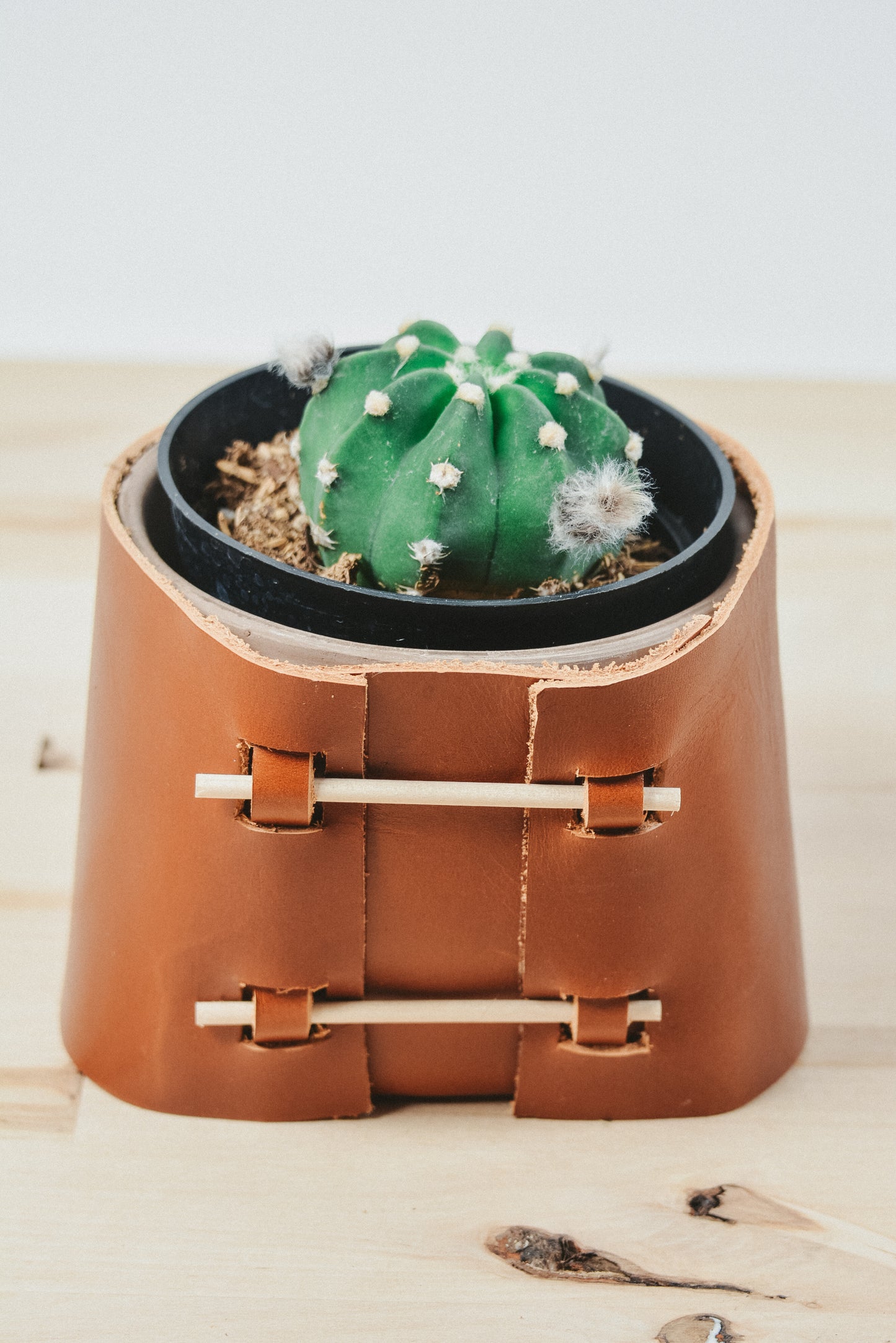 Leather Planter Cover